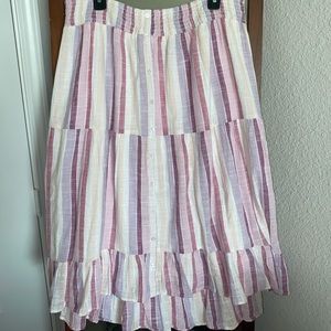 Stripe mid length skirt
